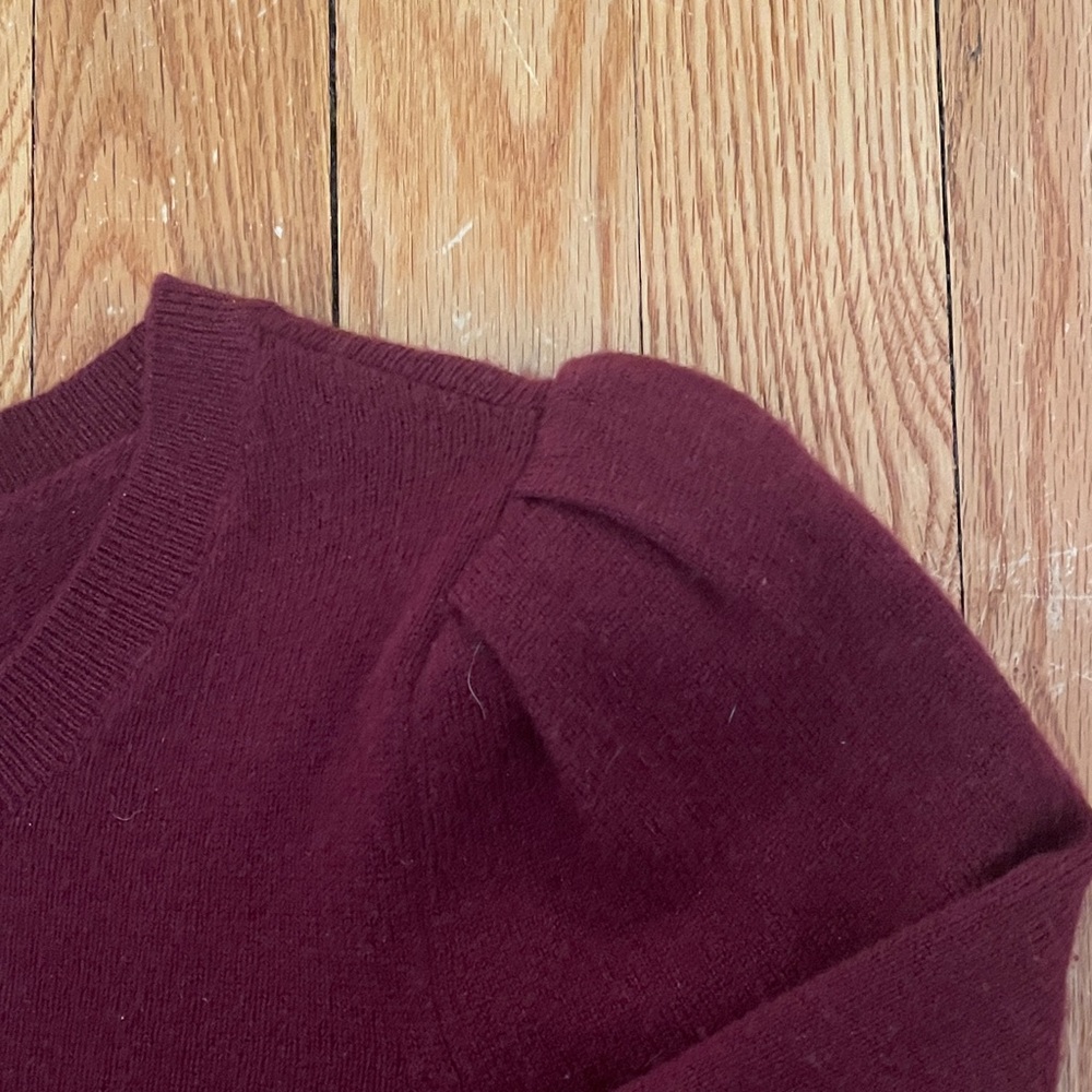 Women's Maroon Wool & Cashmere Sweater - Picture 3 of 5